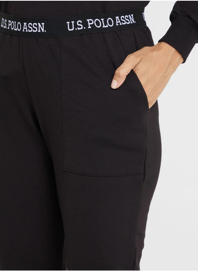 يو اس بولو اسن Logo Drawstring Sweatpants