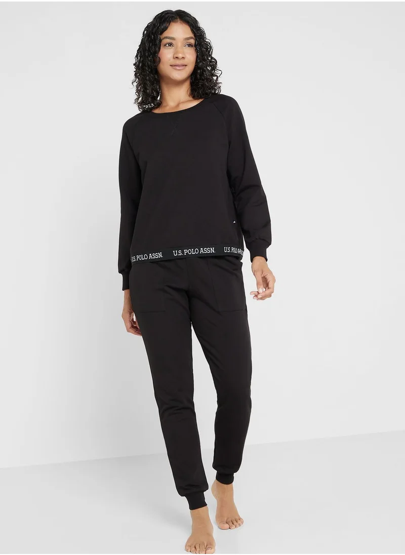 يو اس بولو اسن Logo Drawstring Sweatpants