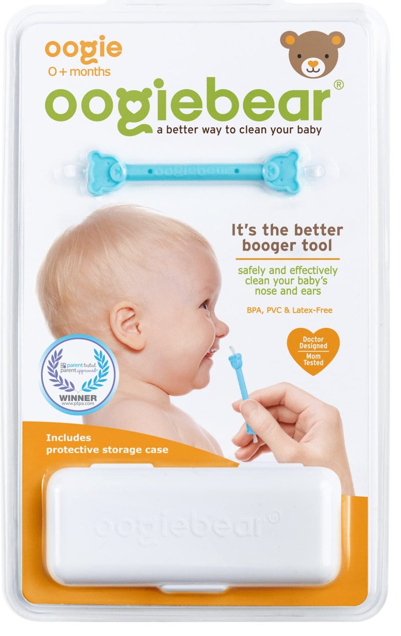oogiebear: Baby Nose Cleaner & Ear Wax Removal Tool - Safe Booger & Earwax Removal for Newborns, Infants, Toddlers - Dual-Ended - Essential Baby Stuff, Diaper Bag Must-Have, with CASE - Image 1