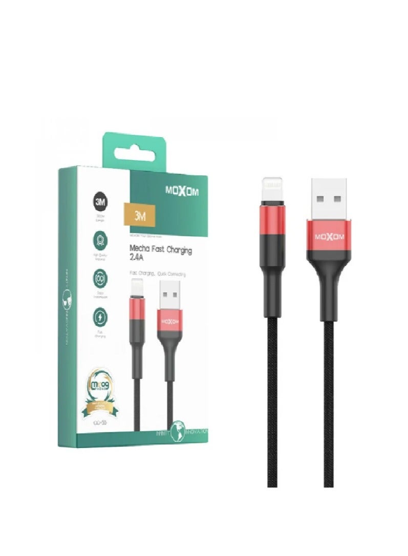 MOXOM Mecha Fast Charging 2.4A 3M USB to Lightning cable CC-55