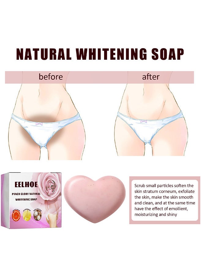 EELHOE - Peach Glory Natural Whitening Soap, Smooth Whitening Beautiful Soap, Remove Melanin Exfoliating Whitening Soap, For Armpit Natural Whitening Soap, Deep Cleansing Bath Soaps - Image 1