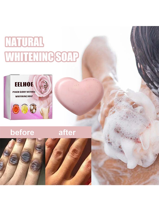 EELHOE - Peach Glory Natural Whitening Soap, Smooth Whitening Beautiful Soap, Remove Melanin Exfoliating Whitening Soap, For Armpit Natural Whitening Soap, Deep Cleansing Bath Soaps - Image 1