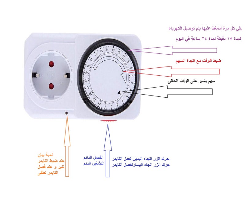 TIMER 24 ساعة توصيل أو فصل الكهرباء علي الأجهزة المصله - Image 2