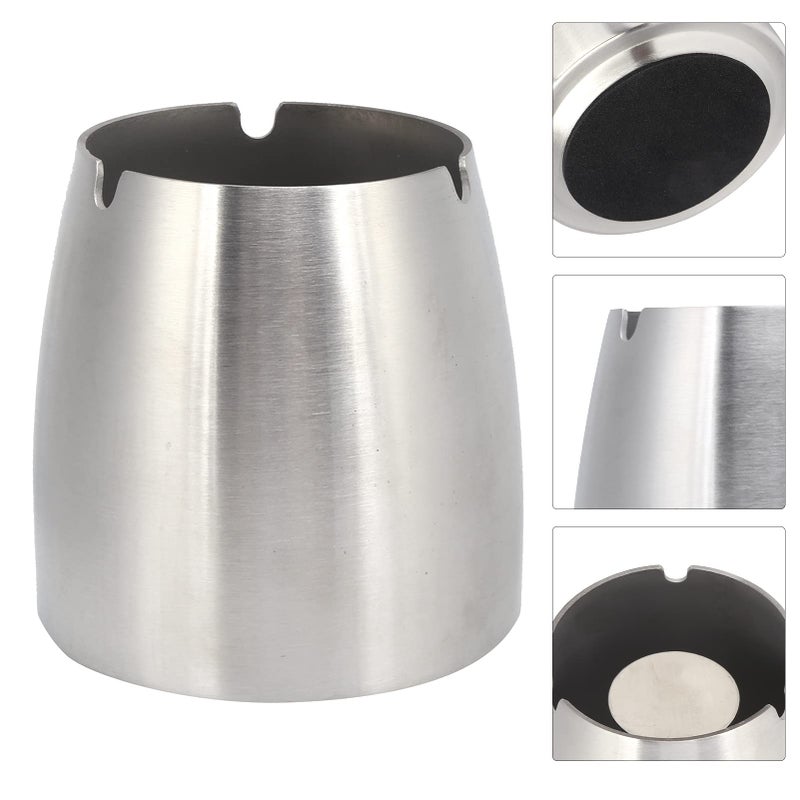 Stainless Steel Windproof Ashtray With Removable Bracket Heavy Duty For Indoor Outdoor Use - Image 5