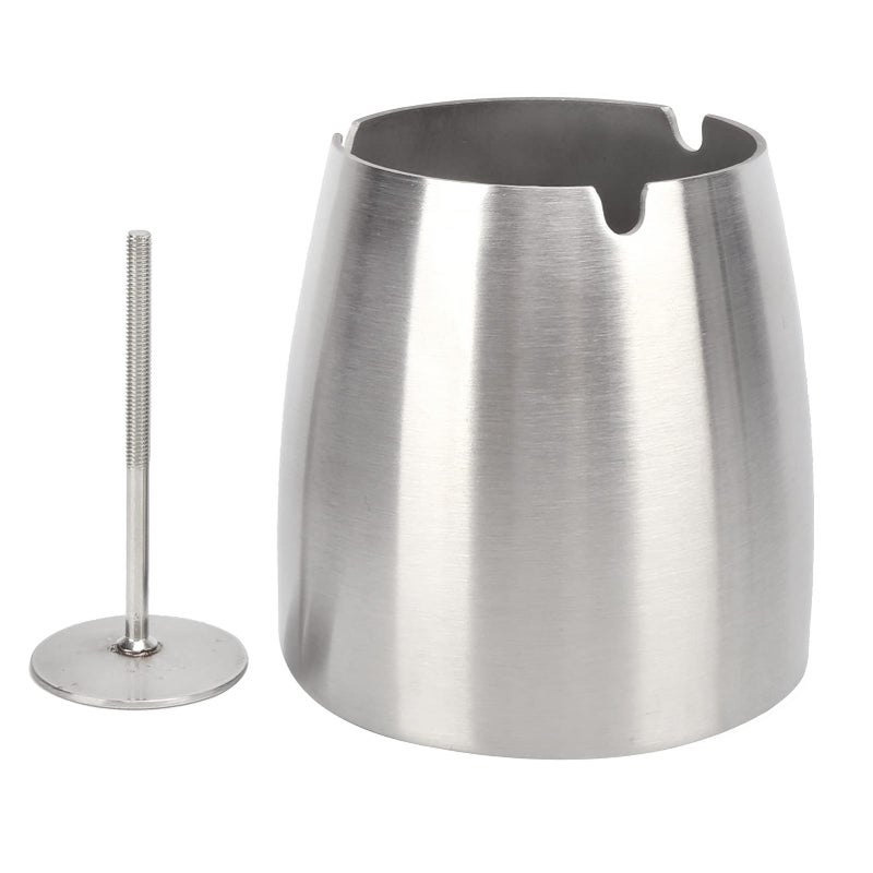 Stainless Steel Windproof Ashtray With Removable Bracket Heavy Duty For Indoor Outdoor Use - Image 2