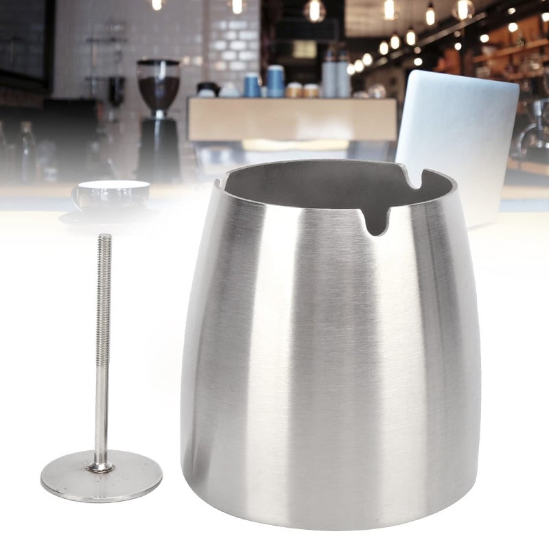 Stainless Steel Windproof Ashtray With Removable Bracket Heavy Duty For Indoor Outdoor Use - Image 3