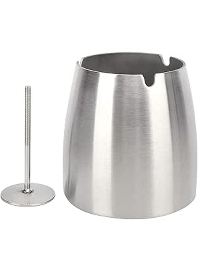 Stainless Steel Windproof Ashtray With Removable Bracket Heavy Duty For Indoor Outdoor Use - Image 1
