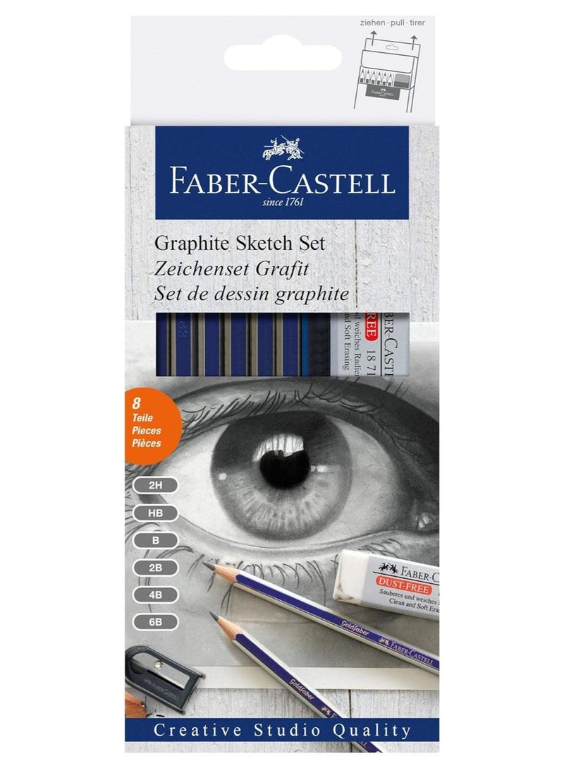 فابير كاستل مجموعة أقلام فابر-كاستل جولد فابر (6 أقلام + 1 ممحاة + 1 مبراة) - Image 1