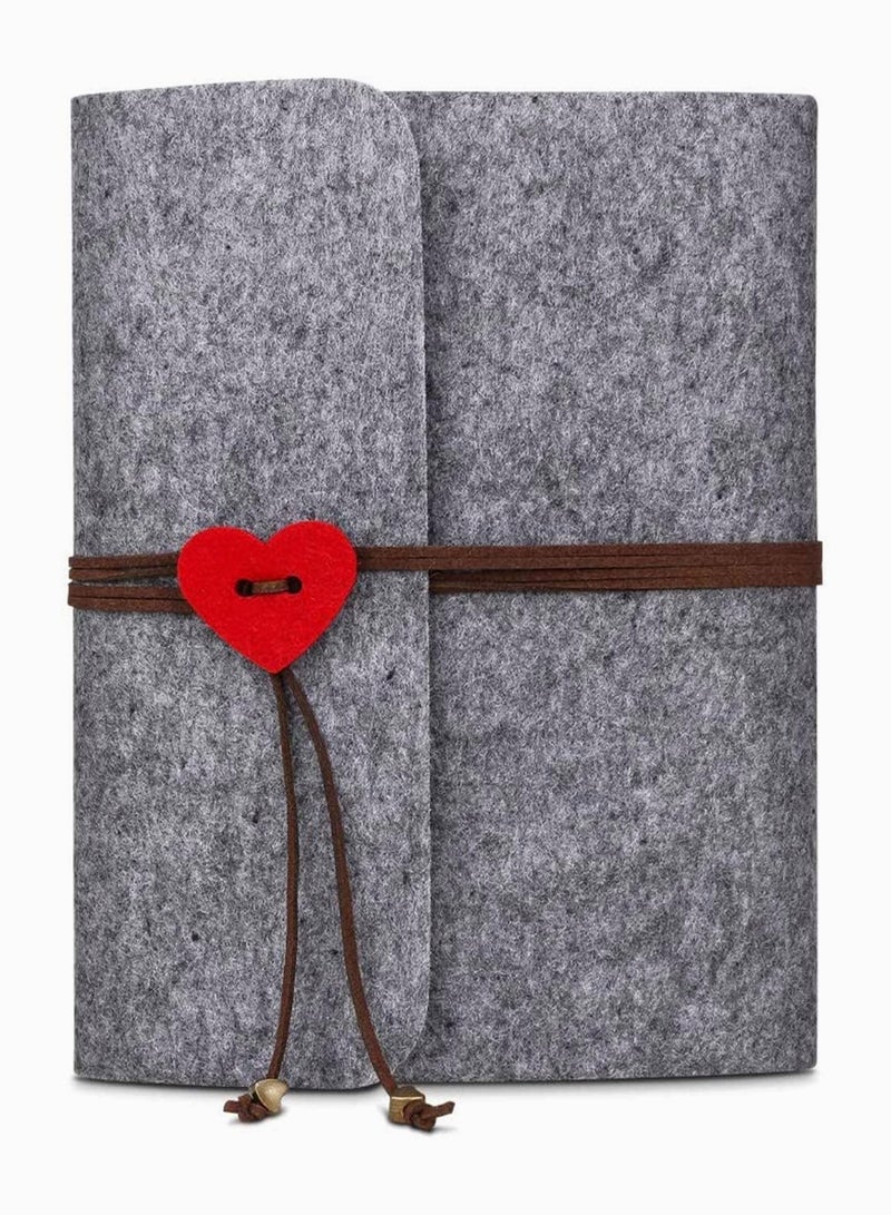 Excefore Photo Album Scrapbook DIY Family Photo Album Felt Cover Photo Album Wedding Sketchbook Black Pages Travel Anniversary Scrapbook Album Creative Gifts - Image 1