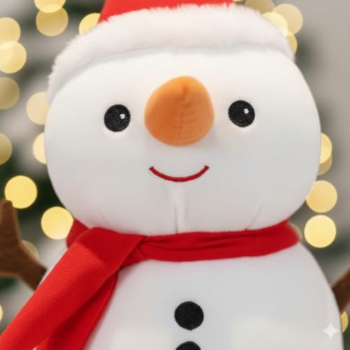 Storio Snowman Soft Toy | Cute Christmas Plush with Santa Hat & Scarf | Stuffed Snowman Toy for Kids & Adults | Super Soft Cuddly Plush Toy for Xmas Decoration, Gifting & Home Décor | Holiday Toy Gift - Image 2