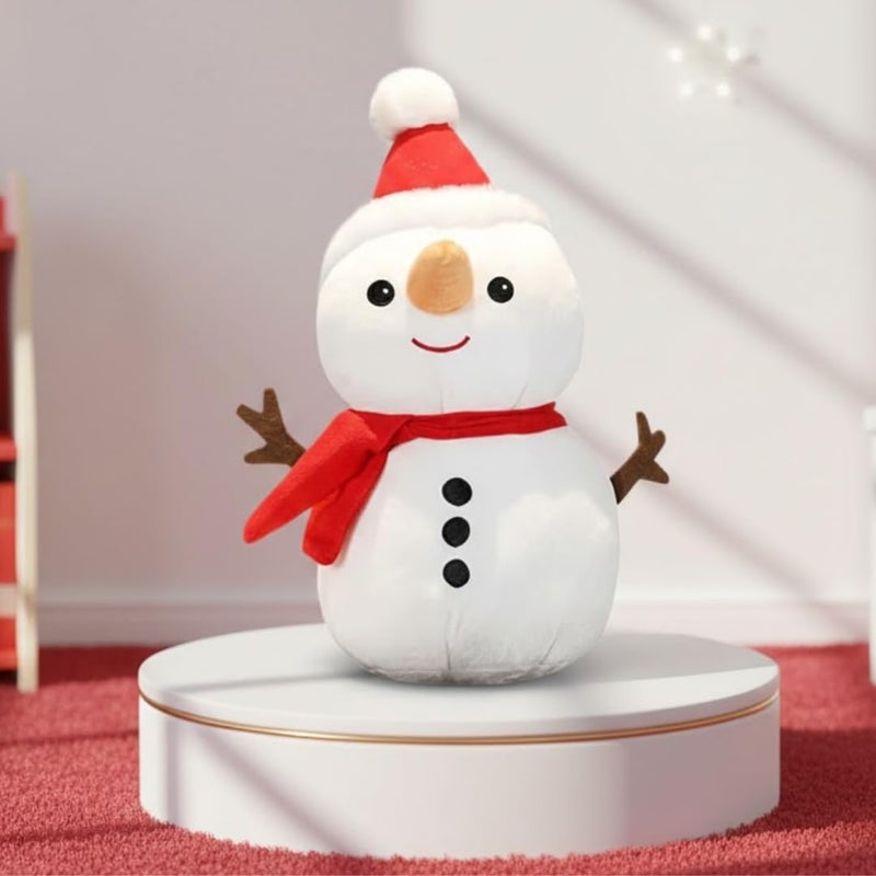 Storio Snowman Soft Toy | Cute Christmas Plush with Santa Hat & Scarf | Stuffed Snowman Toy for Kids & Adults | Super Soft Cuddly Plush Toy for Xmas Decoration, Gifting & Home Décor | Holiday Toy Gift - Image 5