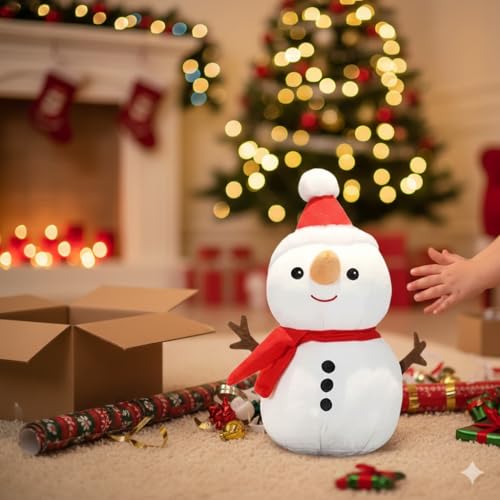 Storio Snowman Soft Toy | Cute Christmas Plush with Santa Hat & Scarf | Stuffed Snowman Toy for Kids & Adults | Super Soft Cuddly Plush Toy for Xmas Decoration, Gifting & Home Décor | Holiday Toy Gift - Image 3