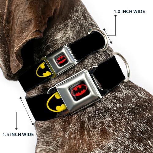 Buckle Down Buckle-Down Batman Seat Belt Buckle Dog Collar 1.5" 13-18", Batman Shield Black/Yellow (DC-SB-BMC-WBM001-1.5-S) - Image 2