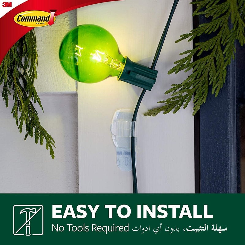 Command Clear Outdoor Light Small Clips - 8 Hooks + 10 Strips - Image 4