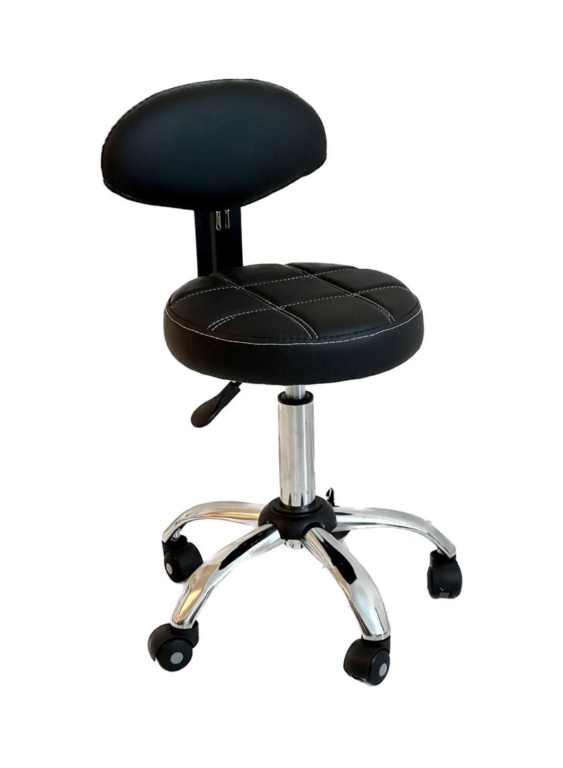 LA PERLA TECH  Beauty Salon Stool with Wheels, Heavy Duty Lash Chair Adjustable for Massage Salon Spa Drafting Nail Teach,360 Swivel,Leather,Thick Seat Padding (Black) - Image 1