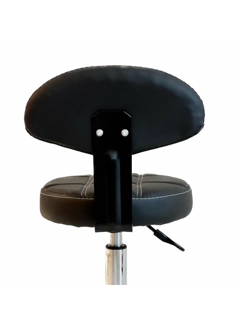 LA PERLA TECH  Beauty Salon Stool with Wheels, Heavy Duty Lash Chair Adjustable for Massage Salon Spa Drafting Nail Teach,360 Swivel,Leather,Thick Seat Padding (Black) - Image 2