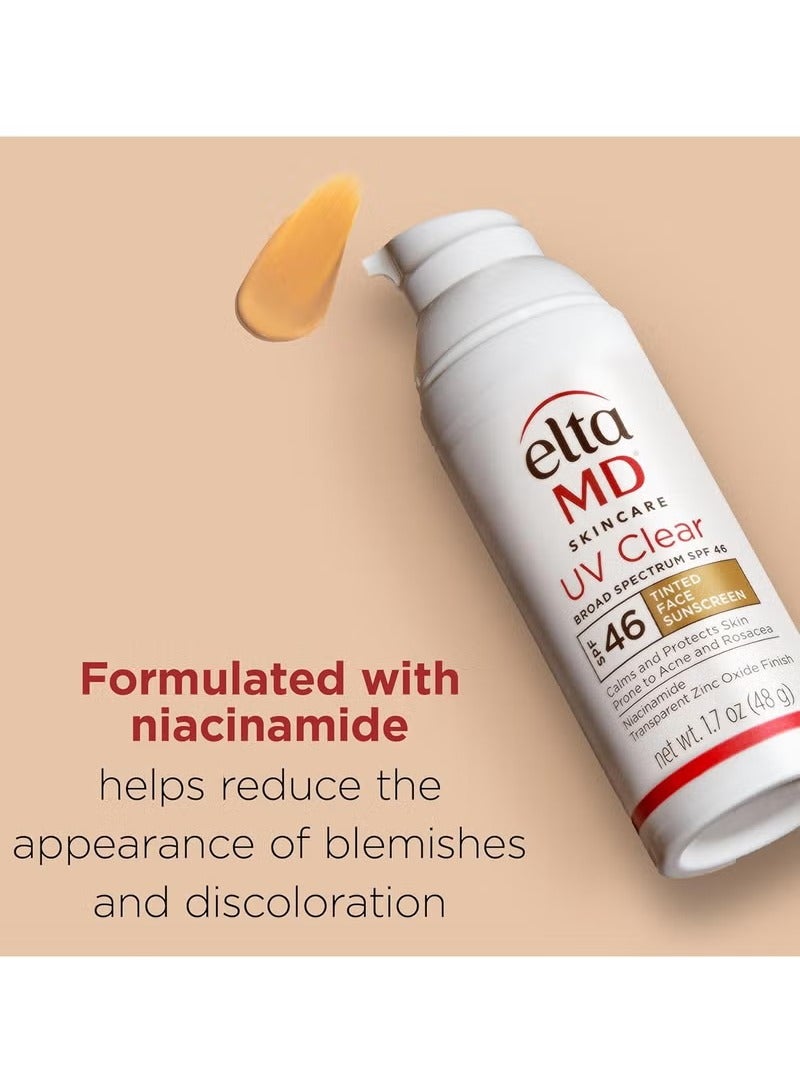 EltaMD UV Clear Tinted Face Sunscreen, SPF 46 Oil- Free Tinted Sunscreen with Zinc Oxide, Dermatologist Recommended Sunscreen, 1.7 oz Pump - Image 3
