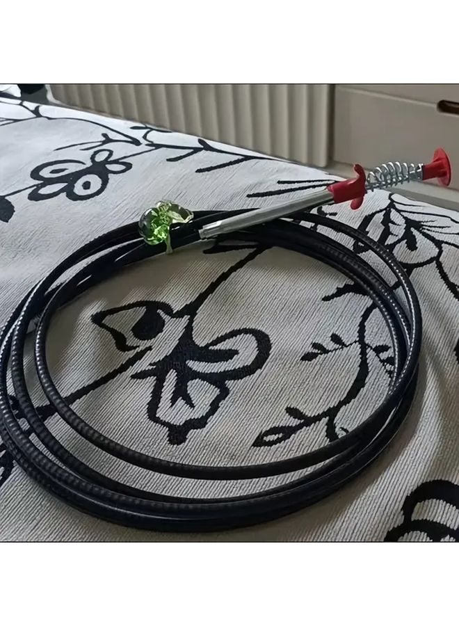 1pc Heavy Duty Manual Drain Snake Tool with 4 Claws Flexible Telescopic Arm - Image 1