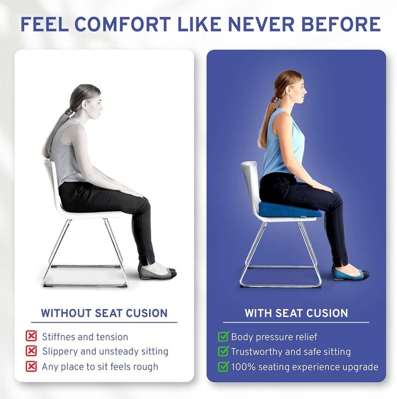 ComfySure Wedge Pillow for Office Chair Cushion and Car Seat Cushion - Medium Firm Memory Foam Seat Pad for Truck Seat, Gaming Chair - Orthopedic Support and Pain Relief for Tailbone and Hip - Image 4