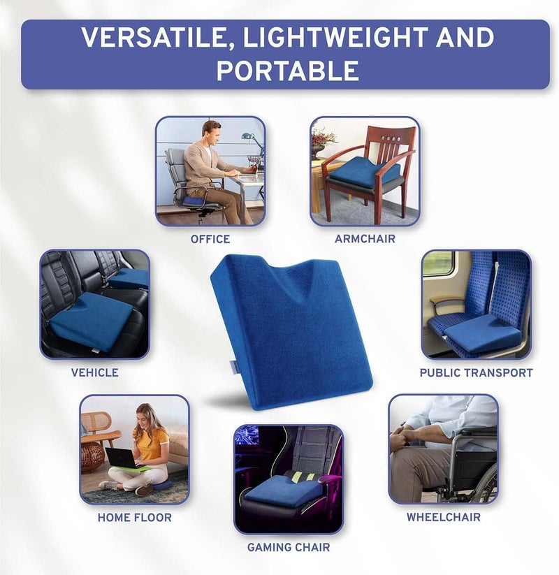ComfySure Wedge Pillow for Office Chair Cushion and Car Seat Cushion - Medium Firm Memory Foam Seat Pad for Truck Seat, Gaming Chair - Orthopedic Support and Pain Relief for Tailbone and Hip - Image 5