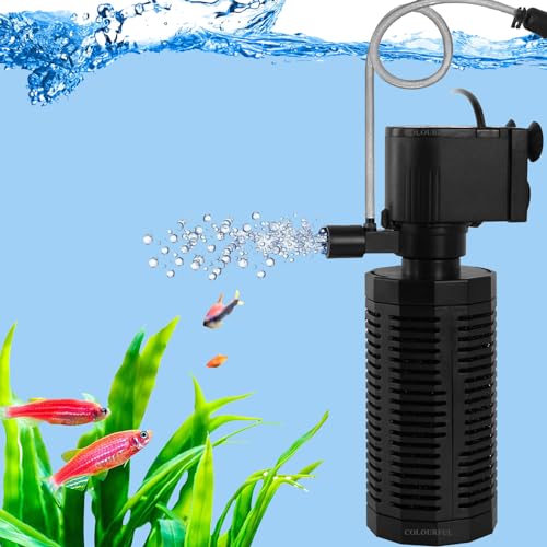 COLOURFUL - 4 in 1 Aquarium Internal Filter for Aquarium Fish Tank | Suitable for Both Fresh and Salt Water | BL Series | (6001F | 15W | Output : 880L/H) - Image 1