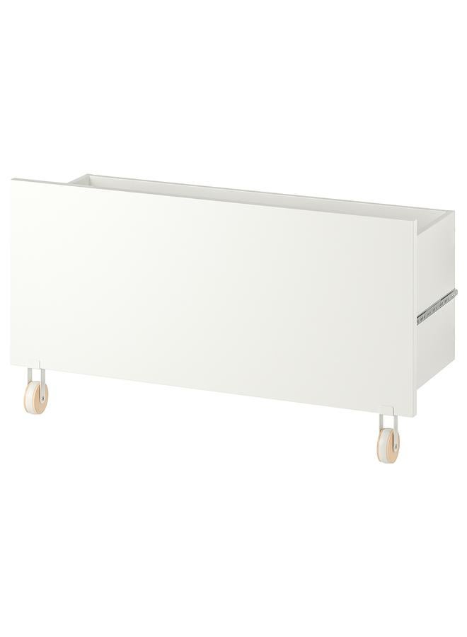 زبون درج، أبيض/مع عجلات، 80X28X43 سم - Image 1