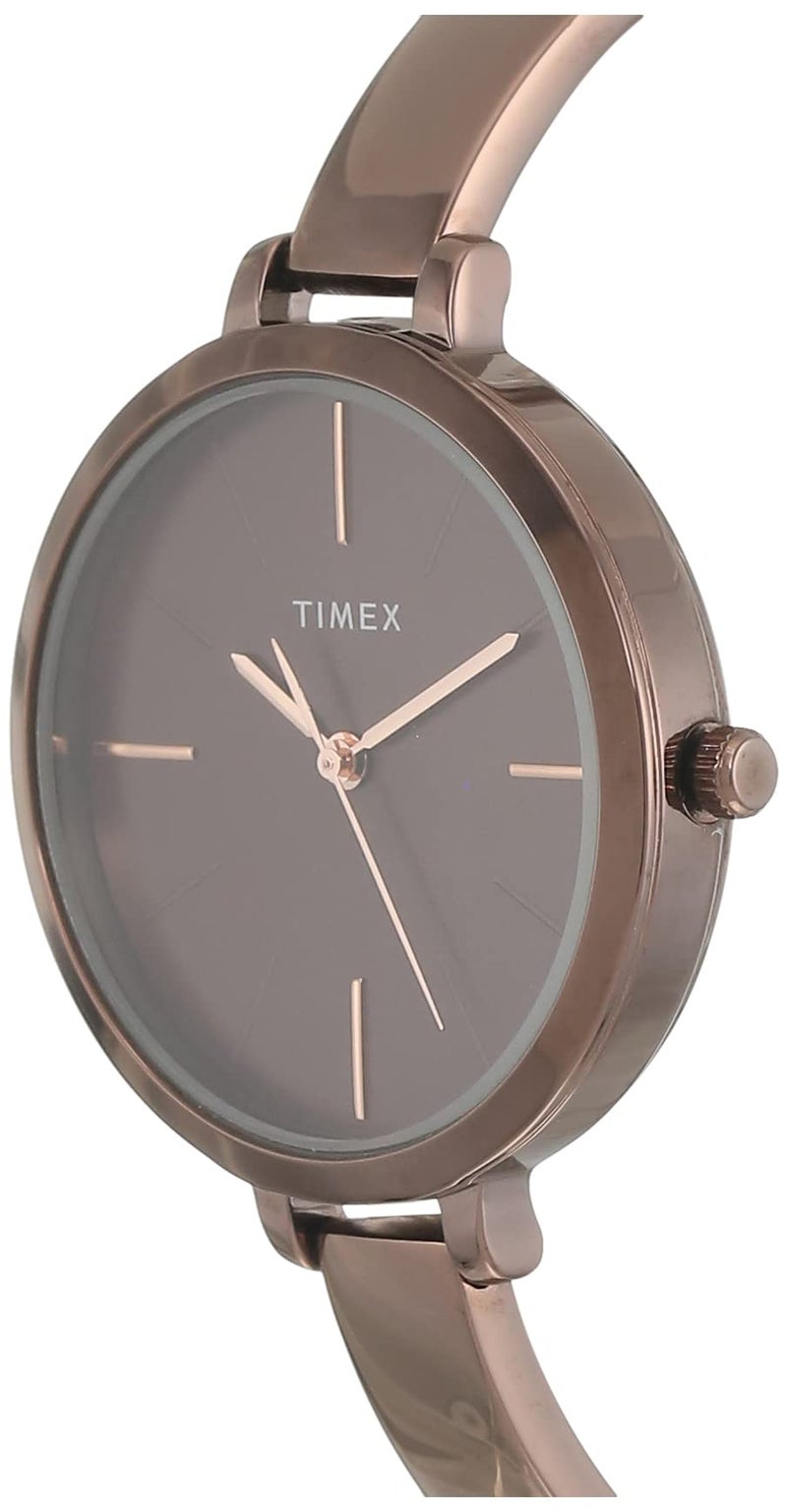 TIMEX Analog Watch for Women with Brown Round Dial & Brown Brass Bracelet Band Water Resistant Women's Wrist Watches - TWEL12814 - Image 2