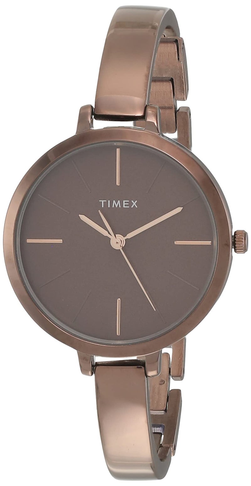 TIMEX Analog Watch for Women with Brown Round Dial & Brown Brass Bracelet Band Water Resistant Women's Wrist Watches - TWEL12814 - Image 1