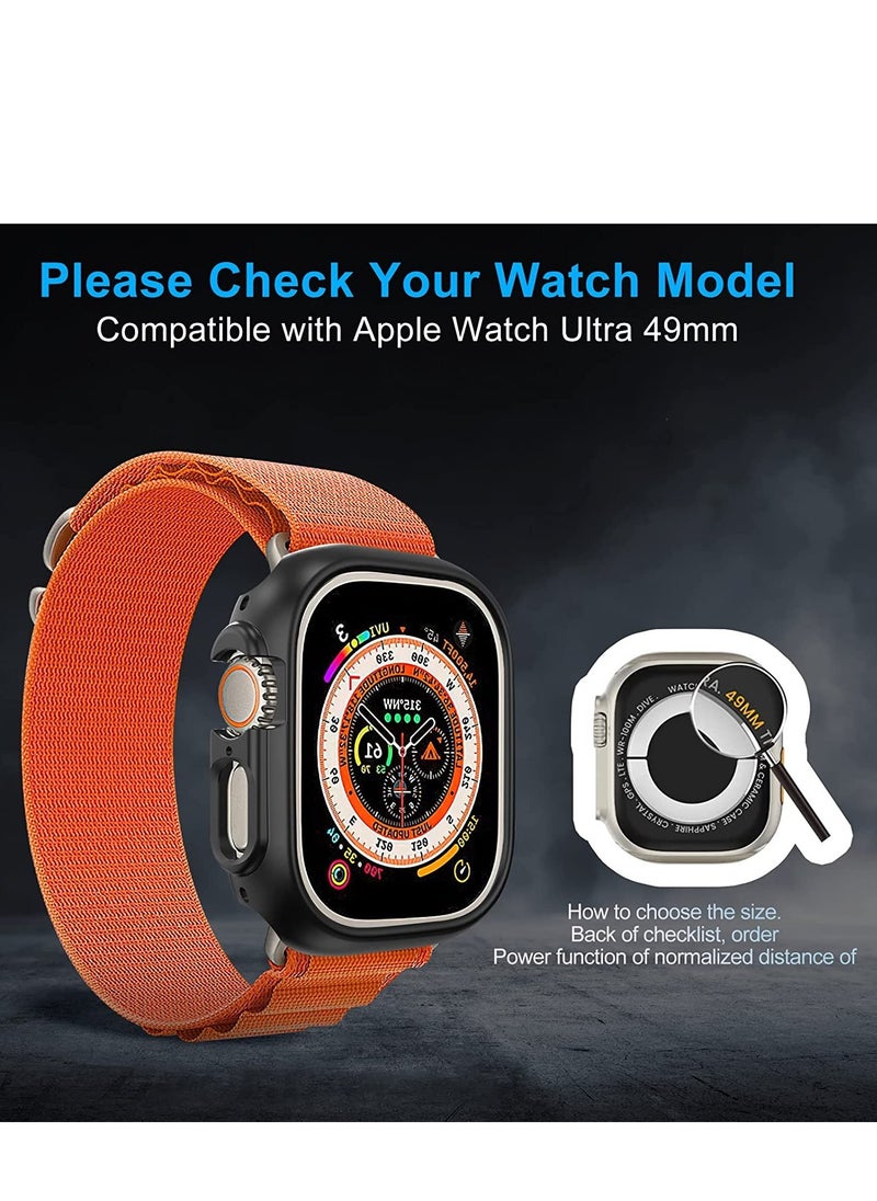 ELTRAZONE - for Apple Watch Ultra 49mm Bumper Case [NO Screen Protector], 2 Pack All-Around Edge Shockproof Protective Hard PC Slim Bumper Cover Case for Apple Watch Ultra 49mm - Black - Image 1