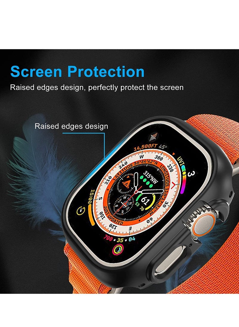 ELTRAZONE - for Apple Watch Ultra 49mm Bumper Case [NO Screen Protector], 2 Pack All-Around Edge Shockproof Protective Hard PC Slim Bumper Cover Case for Apple Watch Ultra 49mm - Black - Image 1