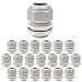 LeMotech 20 Pack NPT 1/2" Cable Glands Waterproof Adjustable 6-12mm Cable Connectors Grey Nylon Joints with Gaskets - Image 2