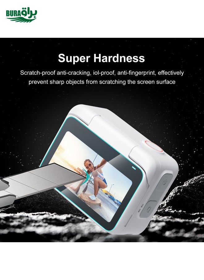 BURAQ For Insta360 GO 3 / GO 3S PULUZ 2 in 1 Screen and Lens Tempered Glass Film (Transparent)  - Image 4
