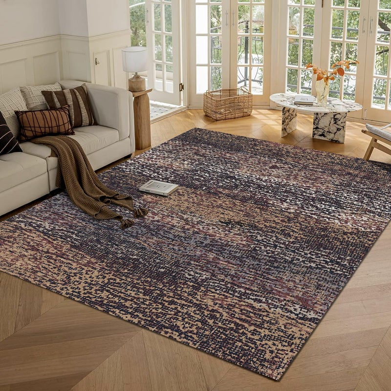 RUGSURE Washable Area Rug - 1/6 Thick - Stain & Water Resistant Non-Slip - Resistant Rug for Living Room, Bedroom, Nursery, Pet & Child Friendly, Vintage Charm Area Rugs (Rust, 4' x 6') - Image 1
