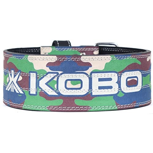 Kobo 10 mm Prong Gym Belt For Weight Lifting Fitness, Seude Leather, 4” Wide Back Support, 8 Adjustable Dual Holes, Powerlifting Bodybuilding Deadlift Squat Workout Strength Training, Men Women WTB-05 - Image 3
