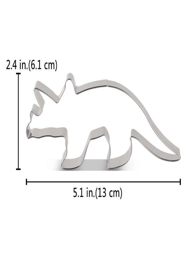 LILIAO Dinosaur Triceratops Cookie Cutter for Kids Birthday Party - 5.1 x 2.4 inches - Dino Biscuit and Fondant Cutters - Stainless Steel - Image 2