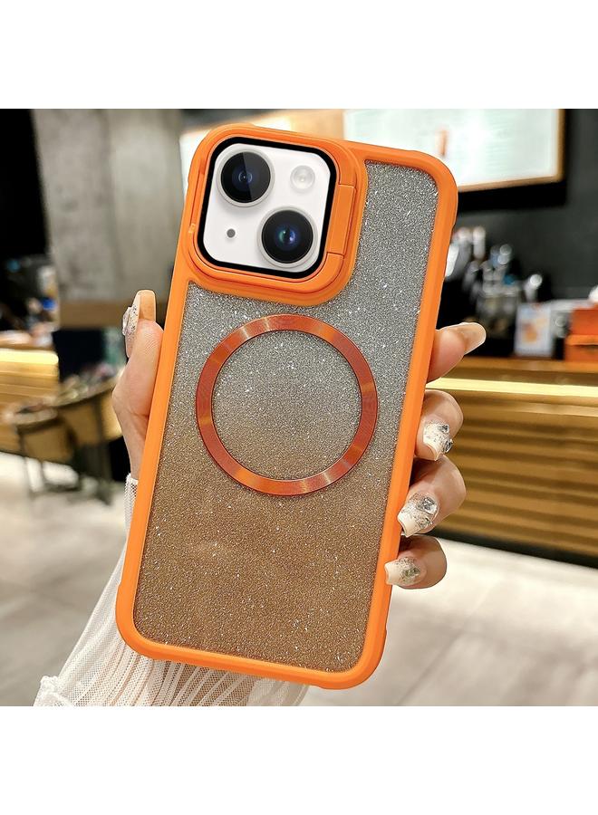 S-TOP Case For iPhone 14 Plus CD-grain Gradient Glitter Magsafe Acrylic Hybrid TPU Phone Case - Image 1