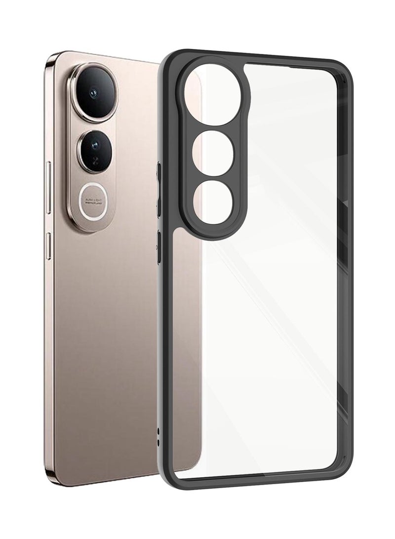 Case Cover Shockproof Hard PC Back Soft TPU Frame Anti-yellowing Slim Protective Cover Compatible with Vivo V50 Lite (Clear) - Image 1
