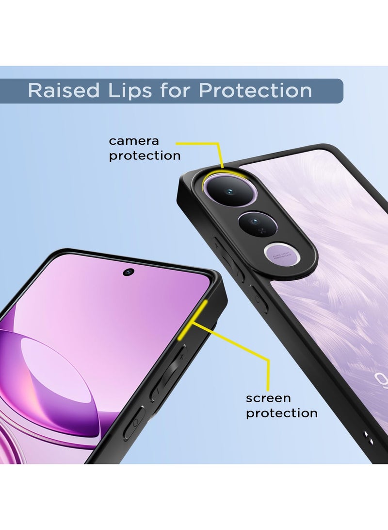 Case Cover Shockproof Hard PC Back Soft TPU Frame Anti-yellowing Slim Protective Cover Compatible with Vivo V50 Lite (Clear) - Image 2