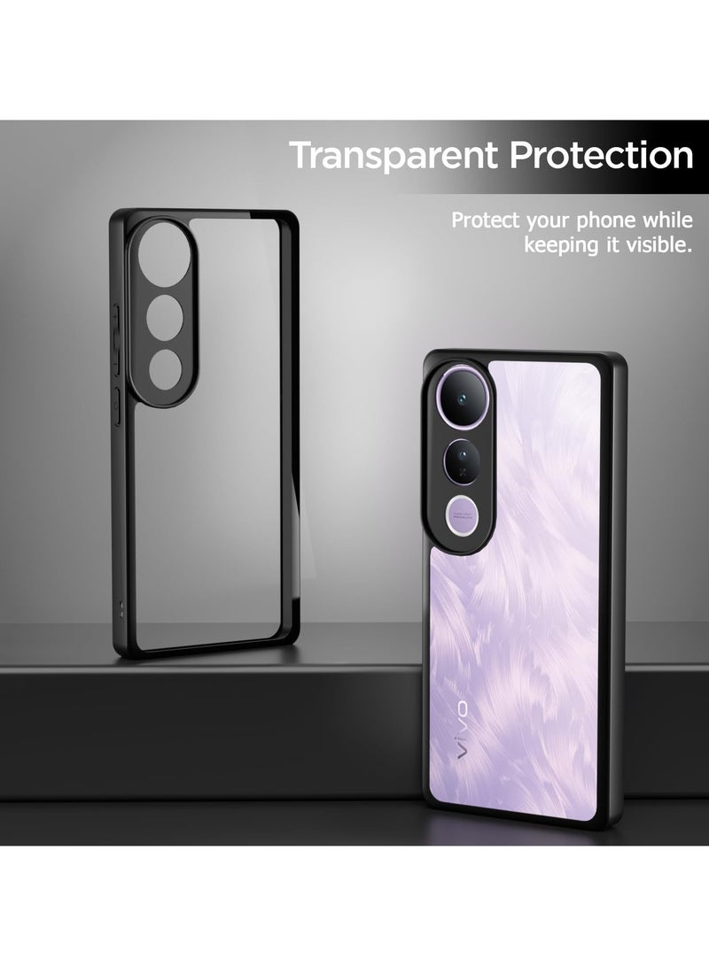 Case Cover Shockproof Hard PC Back Soft TPU Frame Anti-yellowing Slim Protective Cover Compatible with Vivo V50 Lite (Clear) - Image 3
