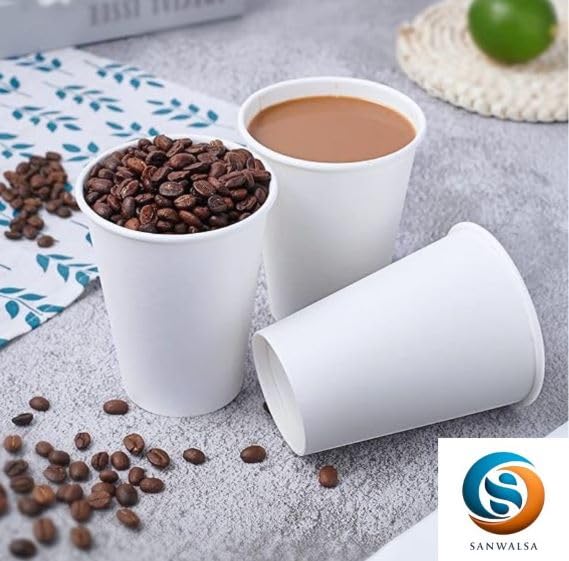 SANWALSA [250 ml, 25 Count, White, 8 Oz Disposable White Paper Cup | Eco-Friendly & Biodegradable Cups for Wedding, Party, Picnic, Travel | Ideal for Tea, Coffee, Juice & Water - Image 3