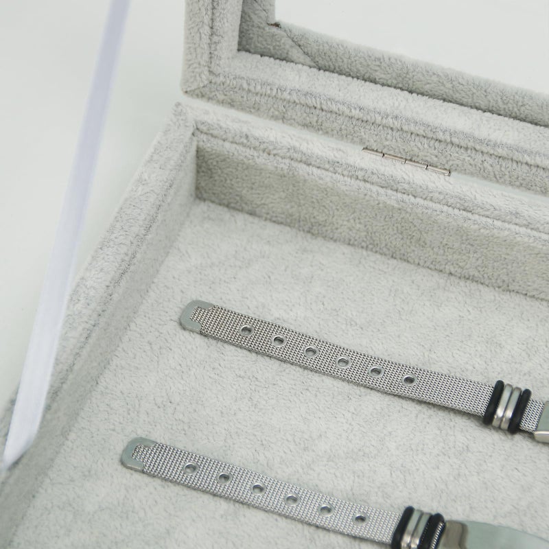 Coward Jewelry Organizer Tray Box, Grey Beige Velvet Blank Display Tray Case with Lid for Storage Necklaces Bracelets Rings Beads and Jewelry Accessories - Image 3