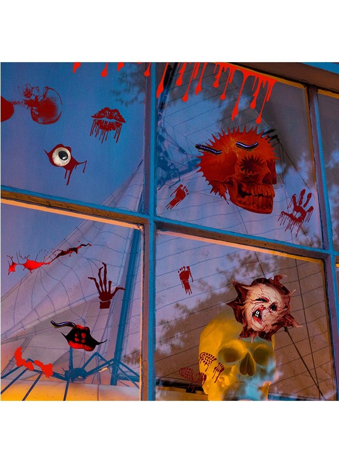 JCB CHIC Scary Halloween Sticker, Creepy Skull and Handprint Stickers for Window Wall Door and Background Decor, Scary Wall Stickers for Halloween Party Dining Room Bedroom Decoration - Image 4