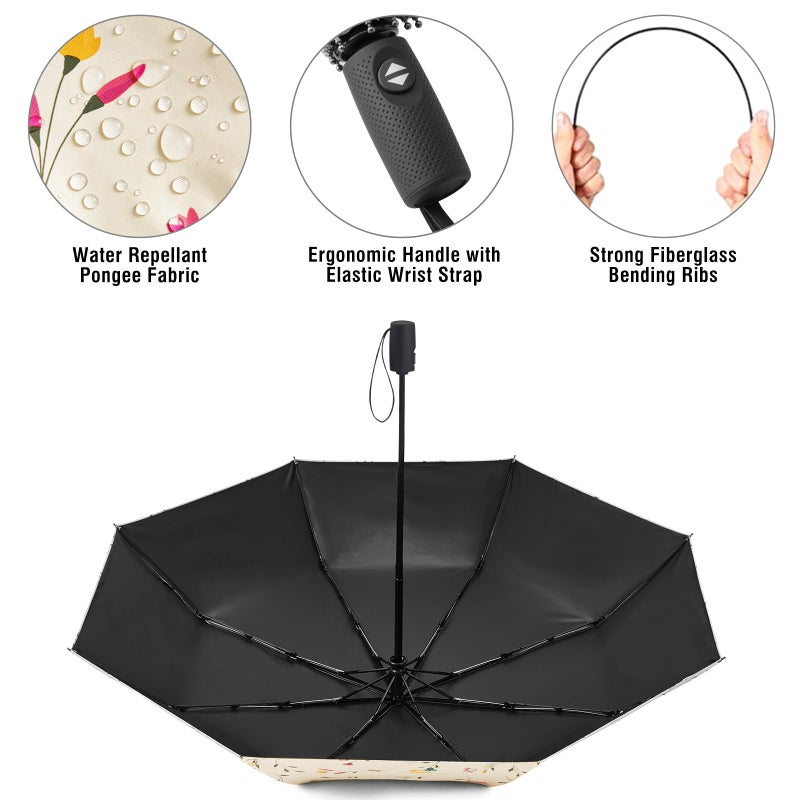 G4Free UPF 50+ UV Protection Large Travel Umbrella 42/46 Inch Auto Open Close Windproof Sun Blocking Umbrella - Image 4