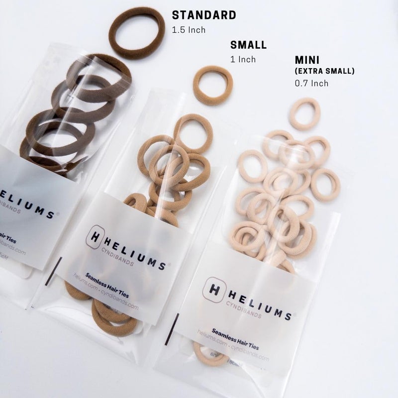 Heliums Small Soft Hair Ties - Brown - 1 Inch Mini Nylon Bands, No Damage Ponytail Holders for Kids, Braids, and Thin Hair - 30 Count - Image 3