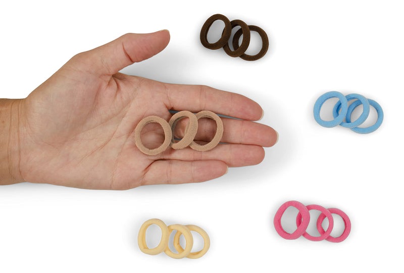 Heliums Small Soft Hair Ties - Brown - 1 Inch Mini Nylon Bands, No Damage Ponytail Holders for Kids, Braids, and Thin Hair - 30 Count - Image 4