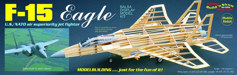 Flat River Group Guillow's F-15 Eagle Model Kit, Small - Image 1