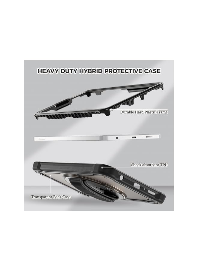 Procases Compatible for Galaxy Tab A9 8.7 Inch 2023 Case Heavy Duty Shockproof Rugged Case 360 Degree Rotatable Kickstand Protective Cover for 8.7 Inch Tab A9 Tablet Sm X110 X115 and X117 Black - Image 3