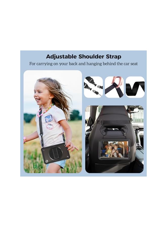 Procases Compatible for Galaxy Tab A9 8.7 Inch 2023 Case Heavy Duty Shockproof Rugged Case 360 Degree Rotatable Kickstand Protective Cover for 8.7 Inch Tab A9 Tablet Sm X110 X115 and X117 Black - Image 2