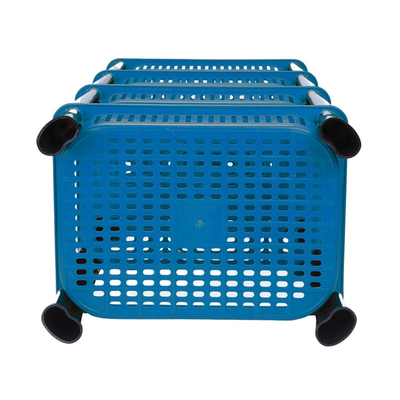 FOROLY Multipurpose Storage Plastic BasketRack for office Home and Kitchen 4 Layer Navyblue - Image 5