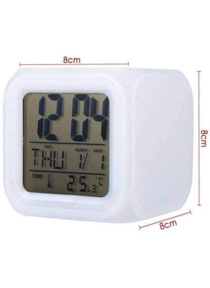 Generic - Smart 7 Colour Changing LED Digital Alarm Clock with Date Time Multicolor - Image 1